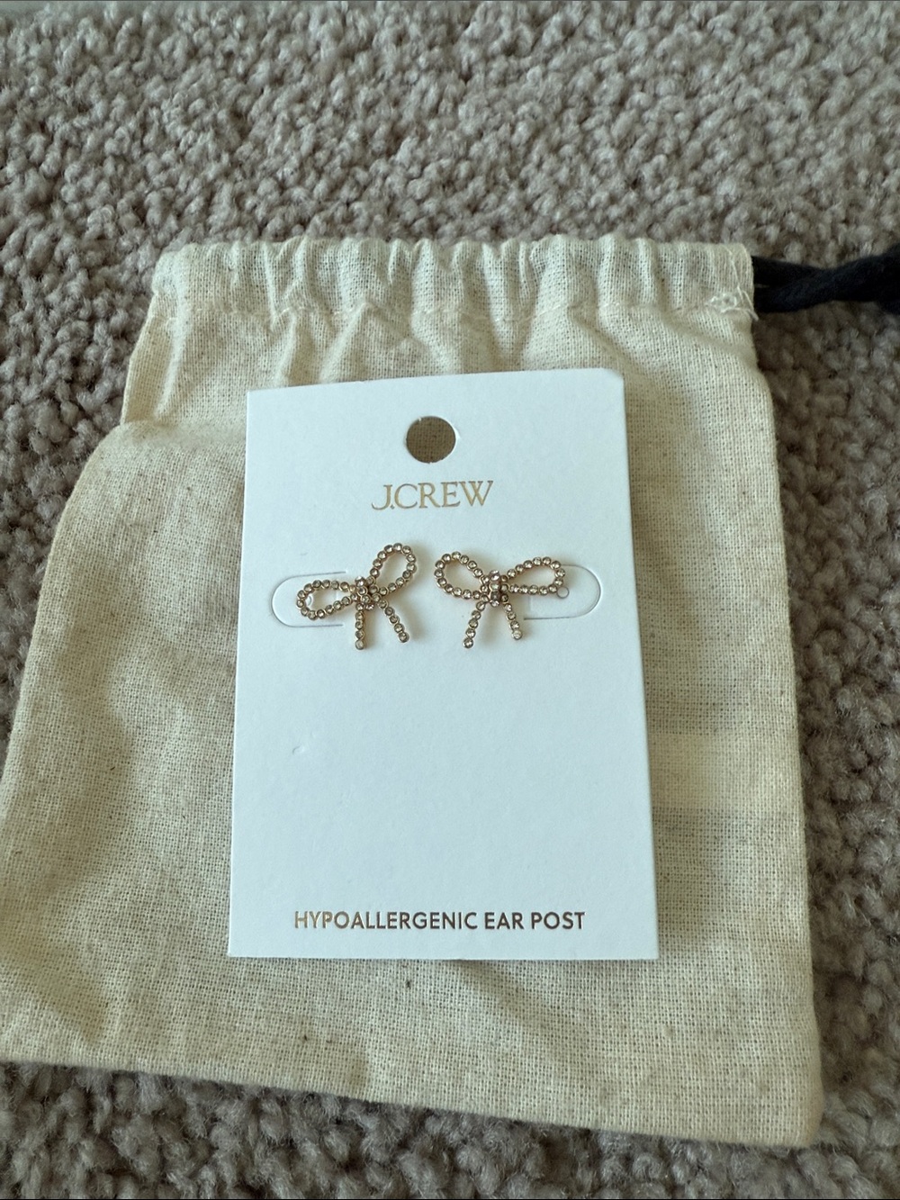 J. Crew Tiny Gold Bow Stud Earrings